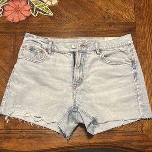 American Eagle Outfitters Blue Jean Shorts High-Waisted Cut-Off